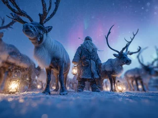 Bruno, antrenorul blând al renilor, apare înconjurat de prietenii săi magici sub cerul dansator al Nordului. O imagine ce surprinde prietenia, magia și bucuria Crăciunului.